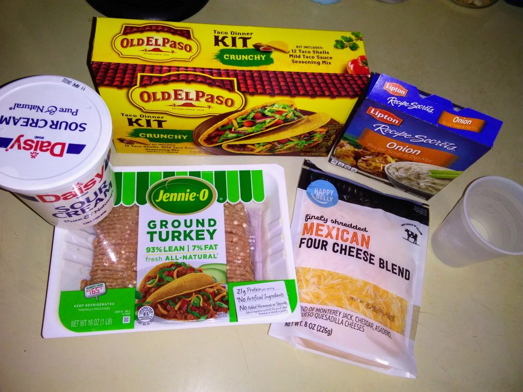 ingredients for ground turkey taco bowls
