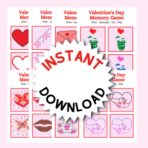 Valentines Day Memory Game Listing Pic Printable Party Games for Valentine's Day!