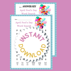 April Fools Day Word Search Listing Pic 2 Printable April Fool's Day Activities