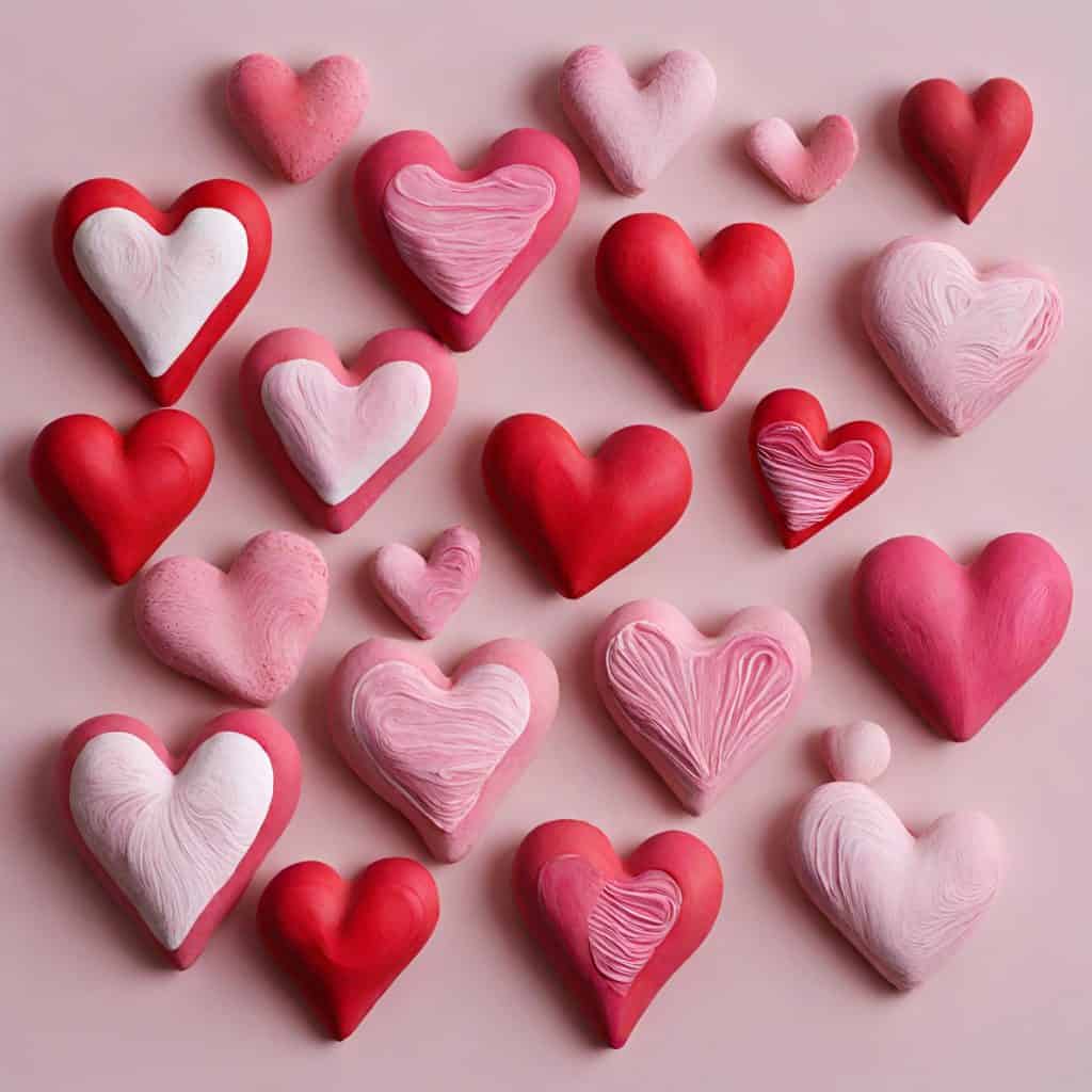 clay hearts valentine's day craft