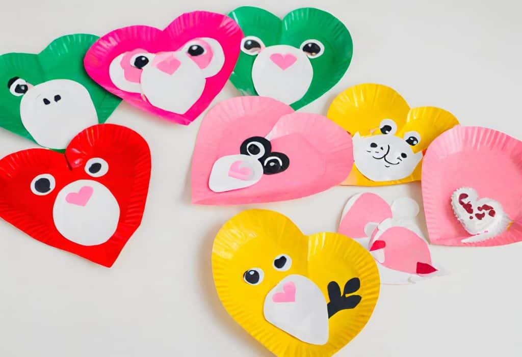 cute paper plates Valentine's Day crafts for kids