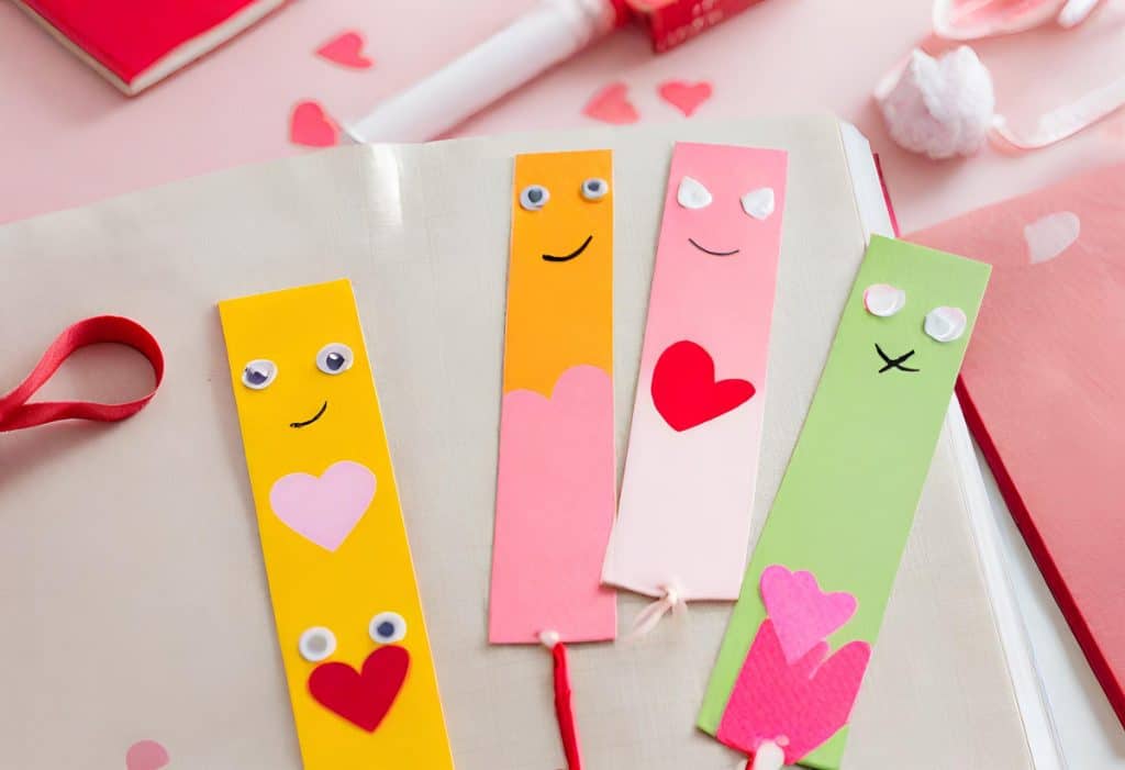 Valentine's Day bookmarks craft for kids