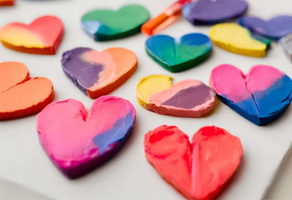 Crayon Heart Melts Valentine's Day crafts for kids