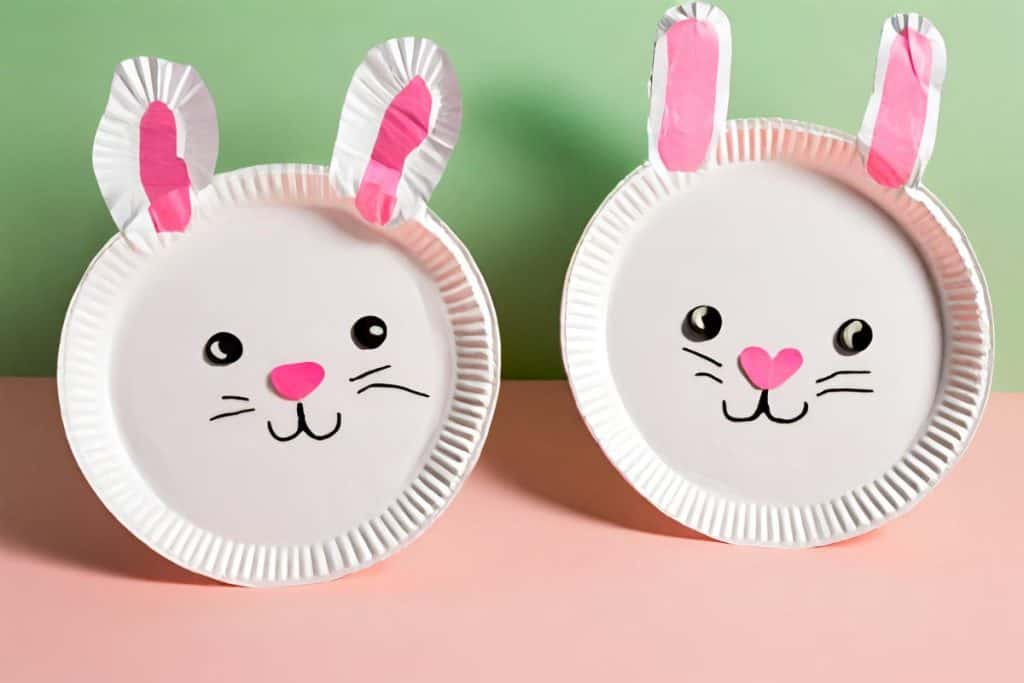 bunny paper plates Easy Easter Crafts for Kids