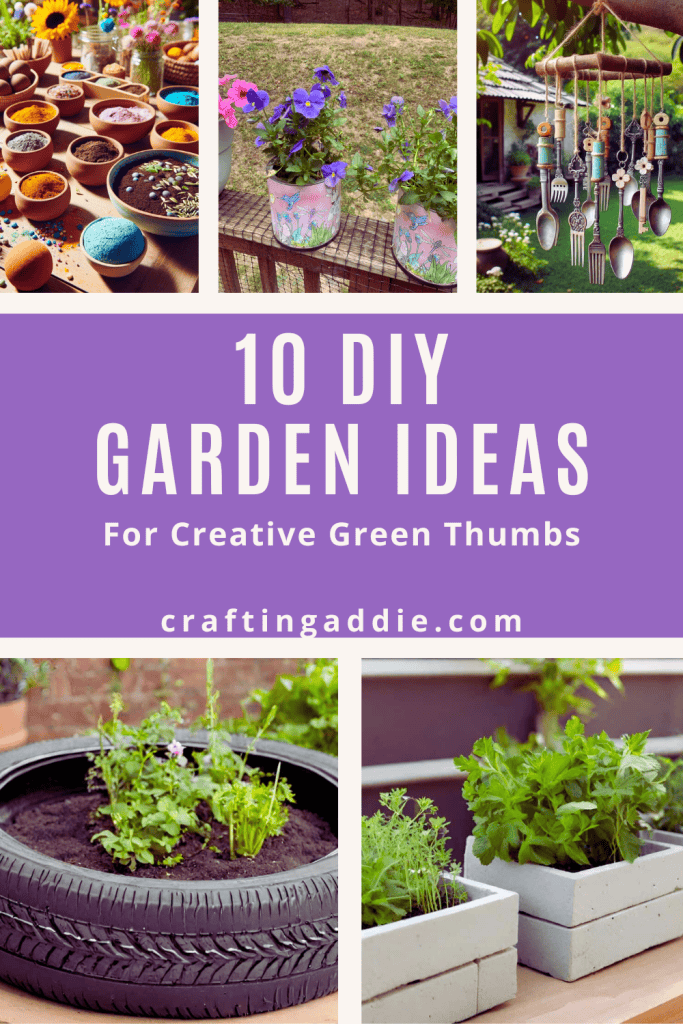 Pinterest image 10 DIY garden ideas for creative green thumbs
